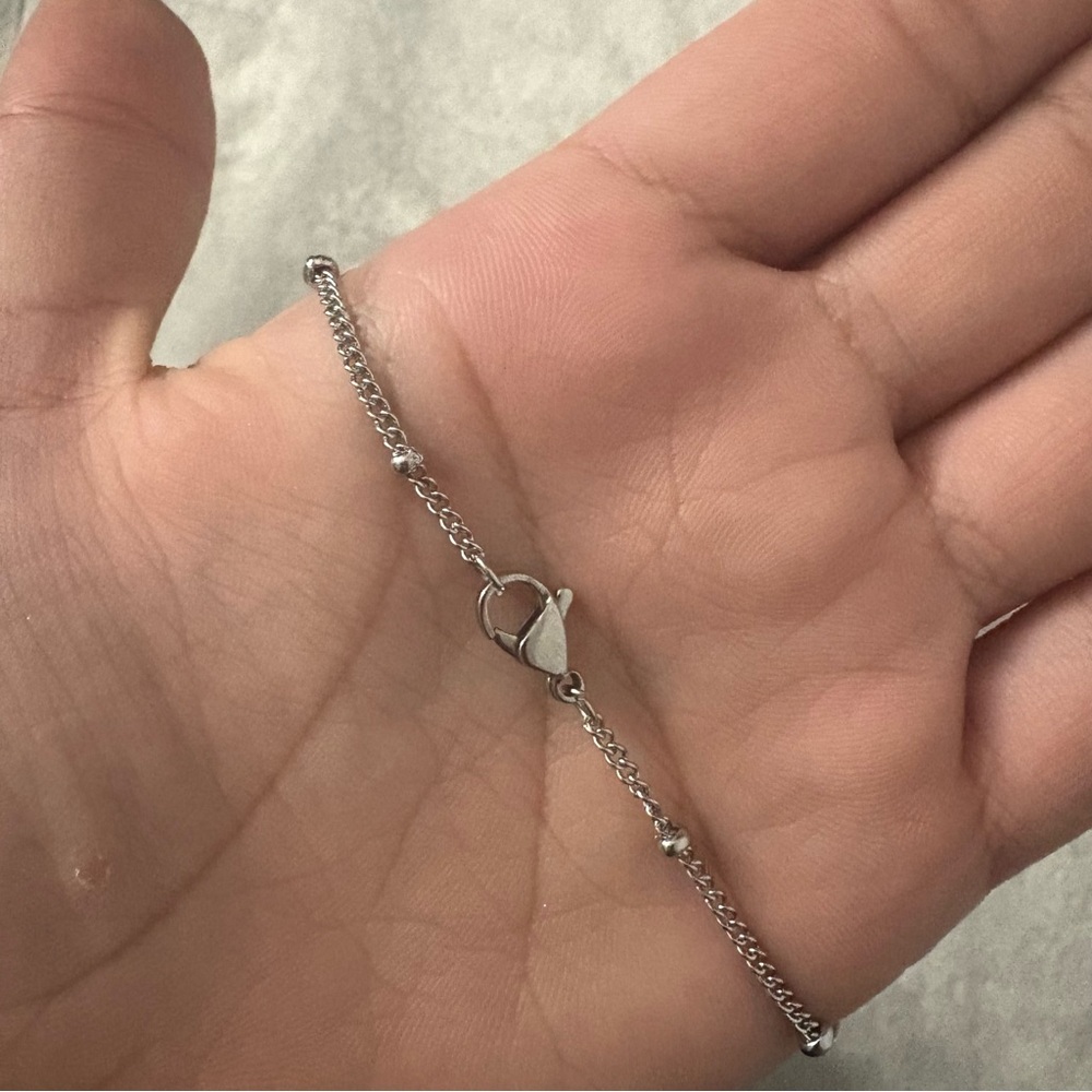 Minimalist Silver Bead Chain | 16” Necklace - Picture 4 of 4